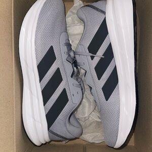 Adidas Light Gray and Black Running Shoes